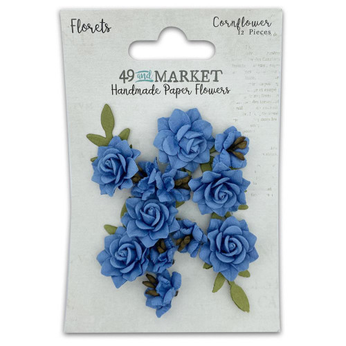49 and Market- Handmade Flowers- Florets- Cornflower 12 pc