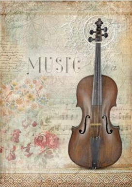 Little Birdie Crafts- A4 Filament Decoupage Papers- Tuneful Moments- 2 sheets