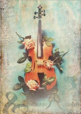 Little Birdie Crafts- A4 Filament Decoupage Papers- Tuneful Moments- 2 sheets