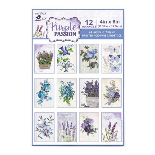 Little Birdie Crafts- Journaling Cards- Purple Passion