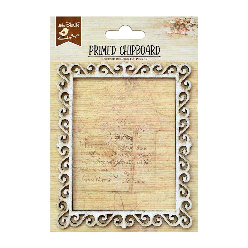 Little Birdie Crafts- Primed Chipboard- Rectangle Frame - 1pc