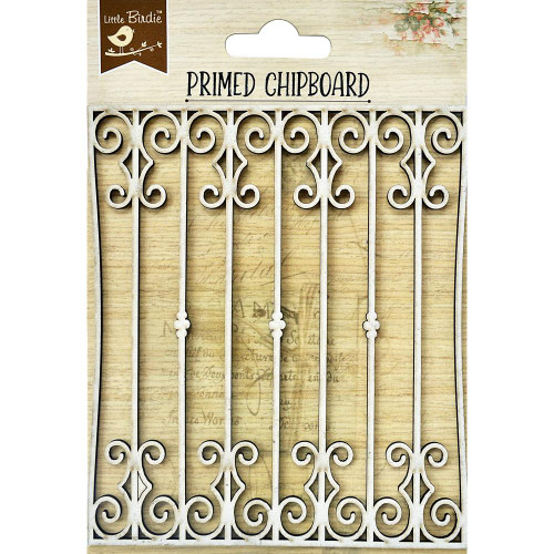 Little Birdie Crafts- Primed Chipboard- Scroll Grace- 1pc