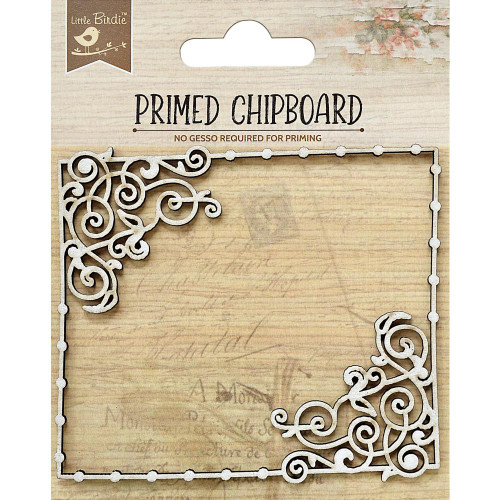 Little Birdie Crafts- Primed Chipboard- Filigree Swirls - 1pc