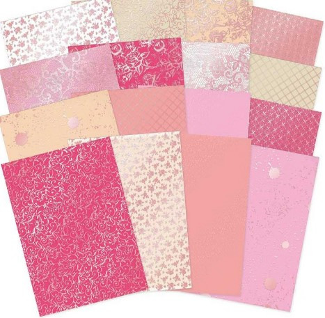 Hunkydory Crafts- Blushing Blossoms Luxury Foiled Edge-to-Edge Cardstock LFC190
