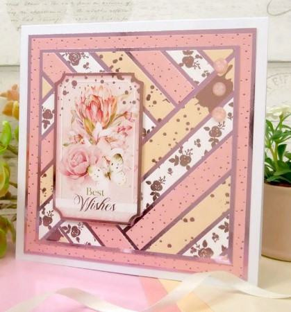 Hunkydory Crafts- Blushing Blossoms Luxury Foiled Edge-to-Edge Cardstock LFC190