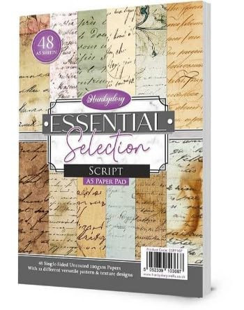 Hunkydory Crafts Essential Selection A5 Paper Pad- Script