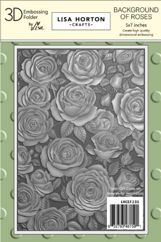 Lisa Horton Crafts- 3D Embossing Folder 5x7- Background of Roses