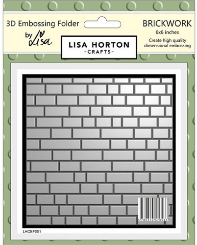 Lisa Horton Crafts- 3D Embossing Folder by Lisa- 6"x6"- Brickwork