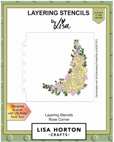 Lisa Horton Crafts- Layering Stencils- Rose Corner