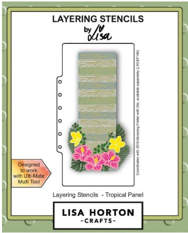 Lisa Horton Crafts- Layering Stencils- Tropical Panel