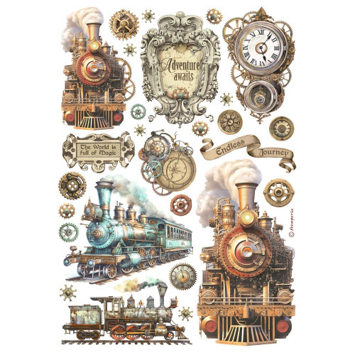 Stamperia A4 Decoupage Rice Paper - Train