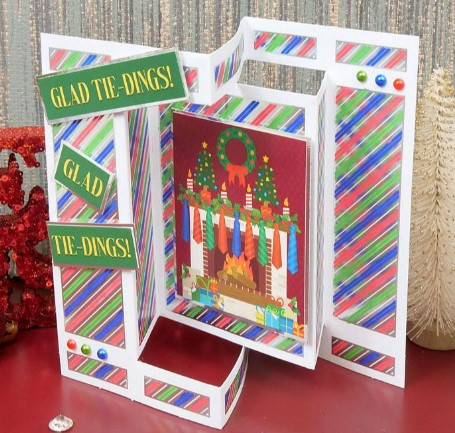 Hunkydory Crafts 350gsm Cards & Envelopes- Foiled Pattern Kinetic Cards- Festive Ink Me!