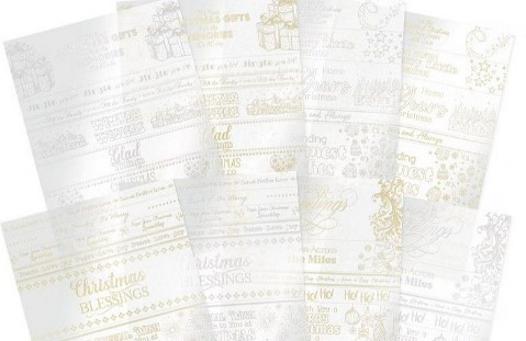 Hunkydory Crafts Luxury Festive Foiled Acetate- Card Wraps LFACW102