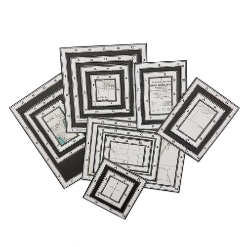 49 and Market- Vintage Artistry- Everywhere Chipboard Map Frames