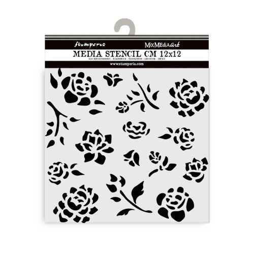 Stamperia Stencil 12x12CM- Timeless- Buds Pattern