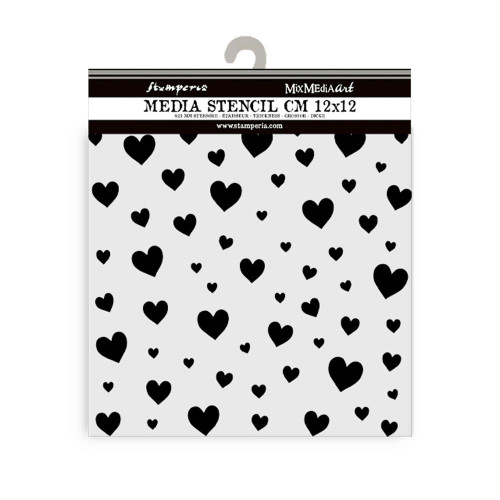 Stamperia Stencil 12x12CM- Timeless- Hearts