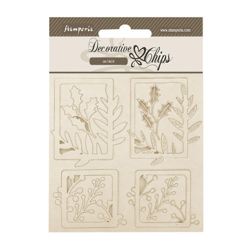 Stamperia Decorative Chips (cm 14x14) - Gear Up for Christmas- 4 squares