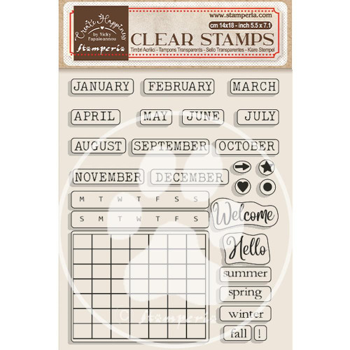 Stamperia- Clear Stamps- Create Happiness- Monthly Calendar