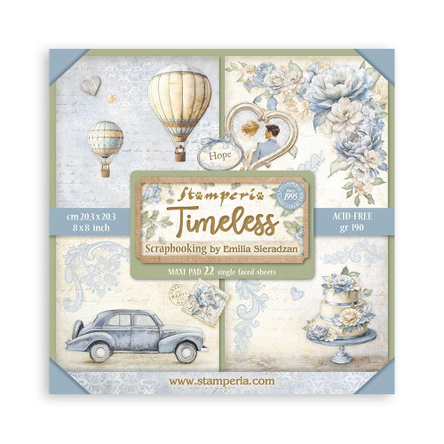 Stamperia 8x8-inch Single-Sided Maxi Pad- Timeless 22 Designs/1 Each