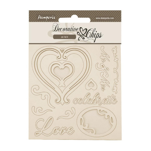Stamperia Decorative Chips (cm 14x14) - Timeless- Heart