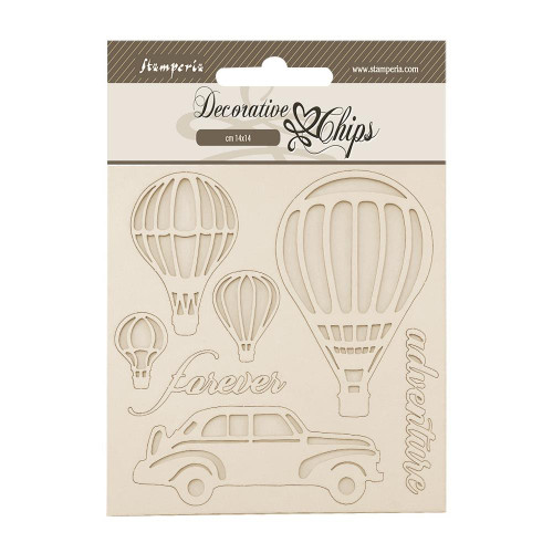 Stamperia Decorative Chips (cm 14x14) - Timeless- Air Balloon