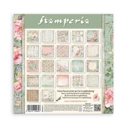 Stamperia 8x8-inch Single-Sided Maxi Pad- House of Roses 22 Designs/1 Each
