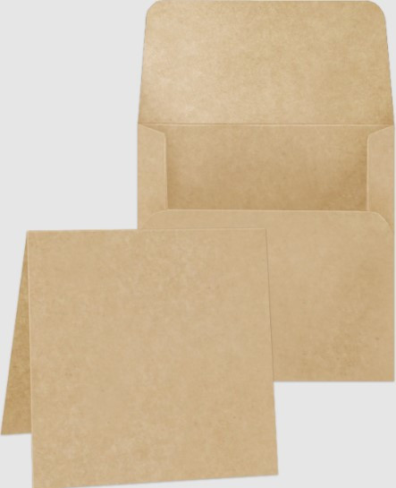 Graphic 45- Square Cards 5.25"x5.25" with Envelopes- Kraft 100lb