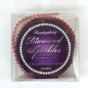 Hunkydory Diamond Sparkles Christmas Selection Self-adhesive Gemstone Roll (1 meter of Connected 3mm gems)- Gem264