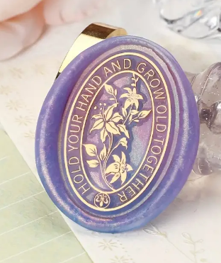 Sealing Wax Seal Stamp - Copper Lily Oval