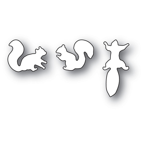 Poppystamps 100% Steel Die Busy Squirrel Trio 2075