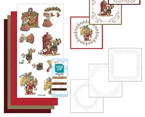 Find it Trading Stitch & Do 164 Stitch and Do Embroidery on Paper kit Card Making Kit- Have a Mice Christmas