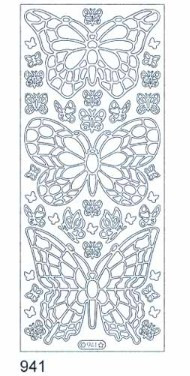 Starform Large Butterfly 941 Silver Peel Stickers Outline
