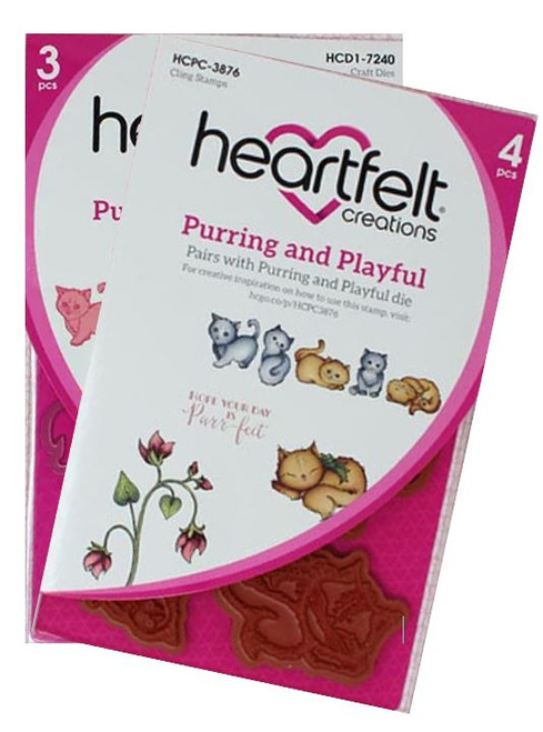 Bundle- Heartfelt Creations Purring and Playful Stamp & Die Set