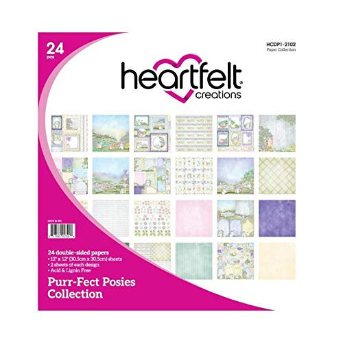 Heartfelt Creations Double-Sided Paper Pad 12"X12" 24/Pkg-Purr-FECT Posies