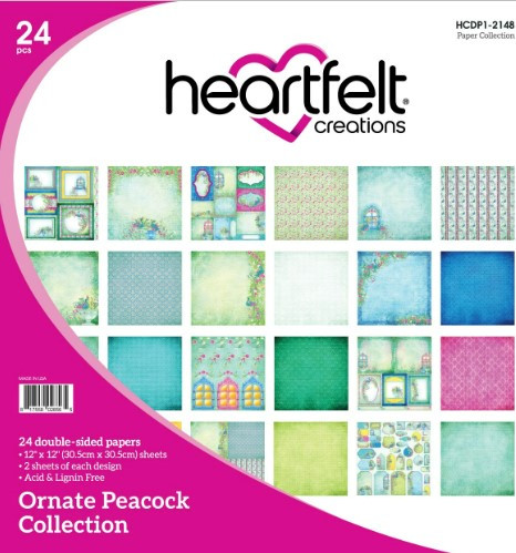 Heartfelt Creations Double-Sided Paper Pad 12"X12" 24/Pkg- Ornate Peacock Collection