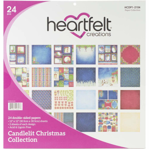 Heartfelt Creations Candlelit Christmas 12x12 Double Sided Paper Pack HCDP12104