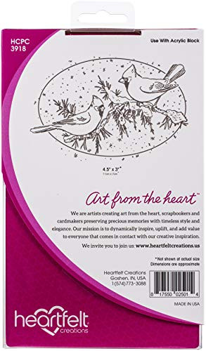 HEARTFELT CREATIONS Rubber Cling Stamp Set, Snowy Pines Cardinals