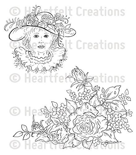 Heartfelt Creations Raindrops on Rosettes PreCut Stamp Set HCPC3585