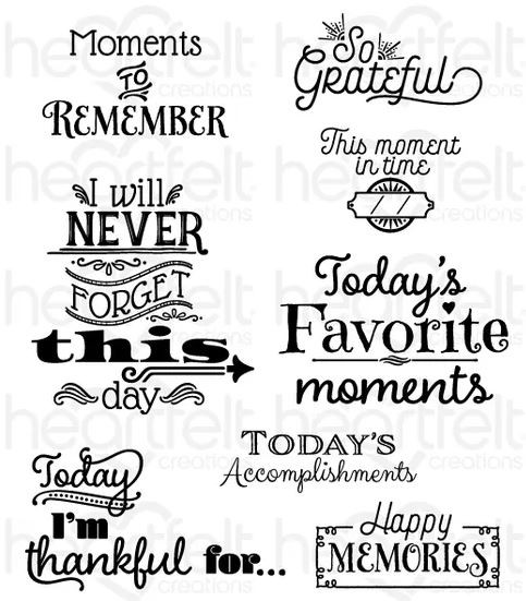 Heartfelt Creations Cling Rubber Stamp- Today's Quotes