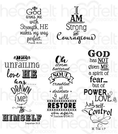 Heartfelt Creations Words of Encouragement Cling Stamp