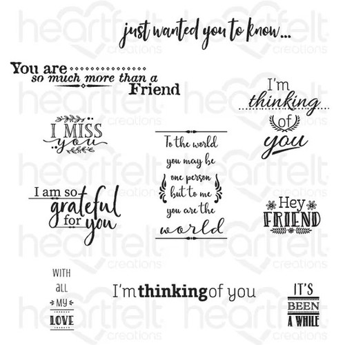 Heartfelt Creations Cling Rubber Stamp Set- For My Friend Sentiment