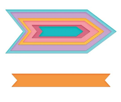 Heartfelt Creations Cut & Emboss Dies - Arrows and Banner, HCD1-7204