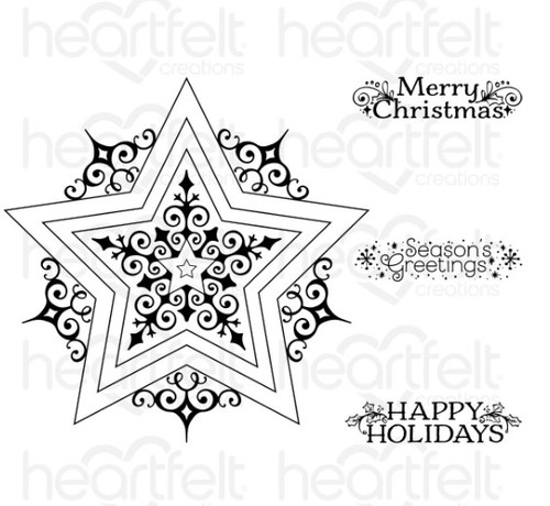 Heartfelt Creations Cling Rubber Stamp- Holiday Star