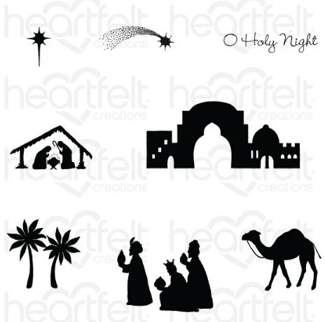 Heartfelt Creations Cling Rubber Stamp- Starry Night Winterscapes