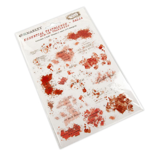 49 And Market Salsa Essential Textblends Rub-Ons 6X8" 2 per Pkg