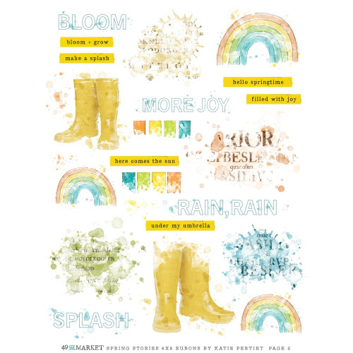 49 and Market Spring Stories Rub-on Transfer Set