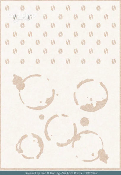 Card Deco Essentials Mixed Media Stencil Coffee Spots