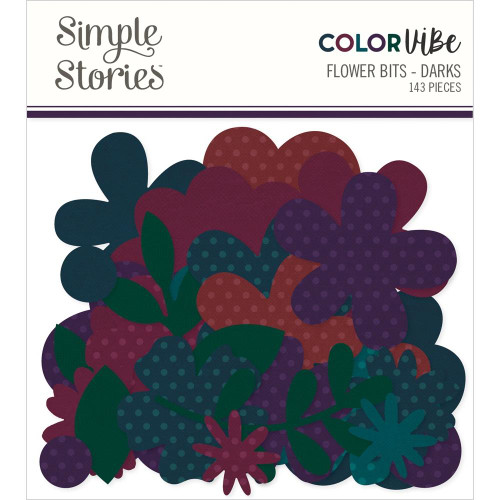 Simple Stories Color Vibe Cardstock Flowers Bits & Pieces 143/Pkg
