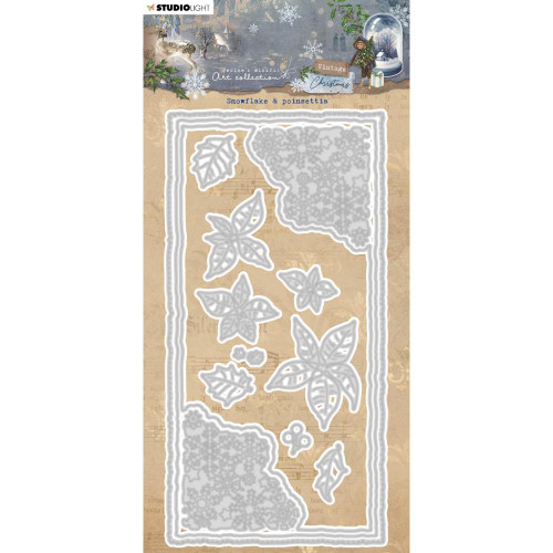 Studio Light Jenine's Mindful Art Collection- Vintage Christmas- Snowflake & Poinsettia Die Set