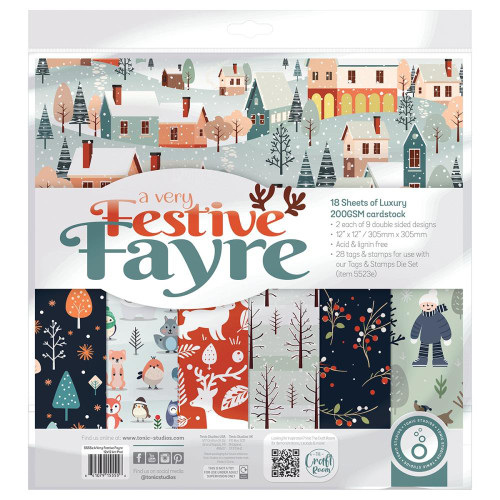 Tonic Studios- A Very Festive Fayre 12"x12" Art Pad